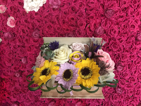 Aranjament Floral in Carte EVENTISSIMI - 9 Flori din Sapun, Multicolor [3]