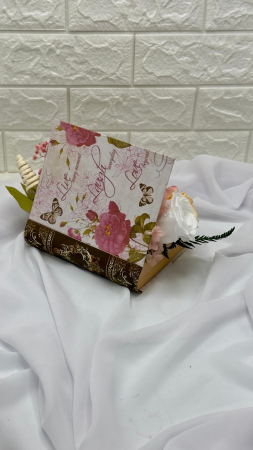 Aranjament floral personalizabil, Eventissimi, cutie cadou, carte, balerina, trandafiri criogenati si plante uscate multicolor [2]