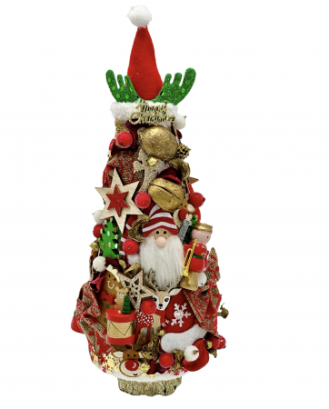 Craciun - Bradut de Craciun din elemente naturale, figurine si potpourri (Multicolor)