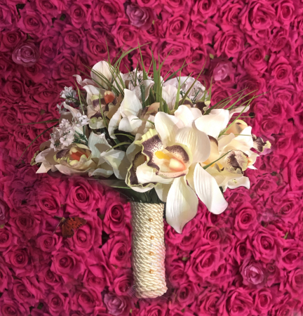 Buchet Cascada EVENTISSIMI - Orhidee, Alb [1]
