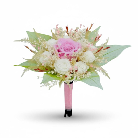 Buchete cu flori criogenate - Buchet de flori criogenate, frunze voal si floarea miresei naturala uscata, ideal pentru ocazii speciale