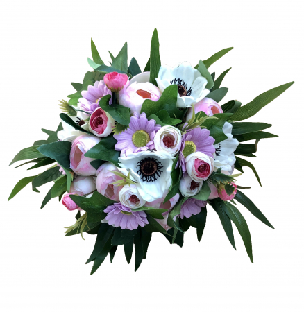 Buchet de Flori EVENTISSIMI - Anemone, Bujori si Crizanteme, Multicolor [1]