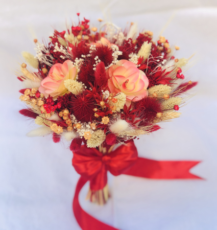 Buchet de Flori Eventissimi - Plante Uscate, Multicolor, Rosu / Galben [3]