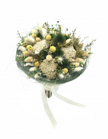 Buchete Nasa - Buchet de Flori Eventissimi - Plante Uscate, Multicolor, verde / crem