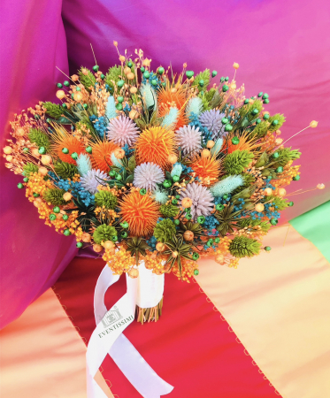 Buchet de Flori Eventissimi - Plante Uscate, Portocaliu / Verde [2]