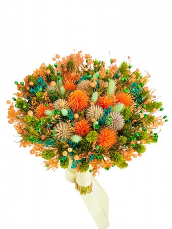Buchete de flori - Buchet de Flori Eventissimi - Plante Uscate, Portocaliu / Verde