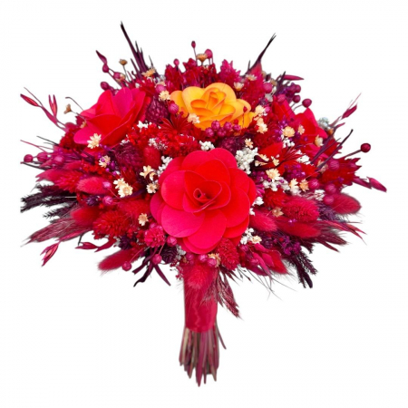 Buchete de flori - Buchet de Flori Eventissimi - Plante Uscate, Rosu / Roz