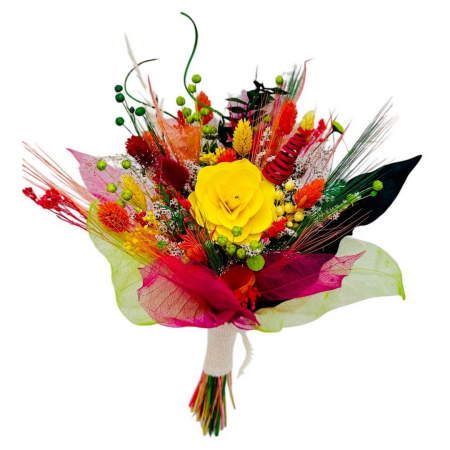 Magazin - Buchet din Plante Uscate și Frunze Voal - Design Natural, 20x23 cm