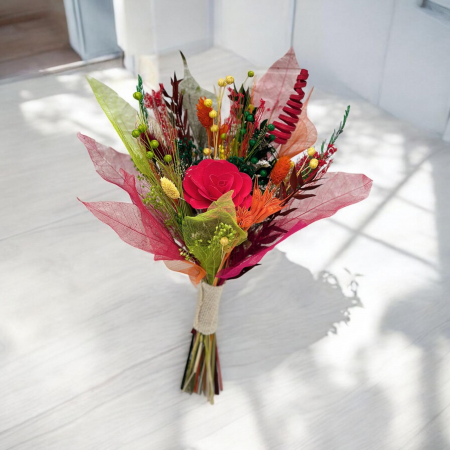 Buchete Cadou - Buchet din Plante Uscate și Frunze Voal - Design Natural, 18x23 cm