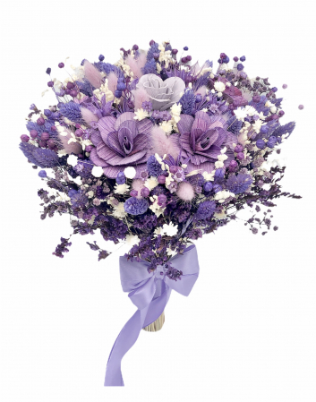 Buchet Flori, Eventissimi, Plante Uscate, Multicolor, predominant Mov [1]