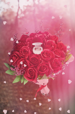 Buchet mediu personalizabil cu trandafiri pentru cerere in casatorie (Rosu) [1]