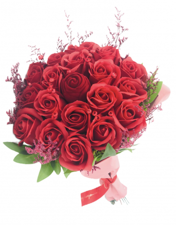 Buchet mediu personalizabil cu trandafiri pentru cerere in casatorie (Rosu) [3]