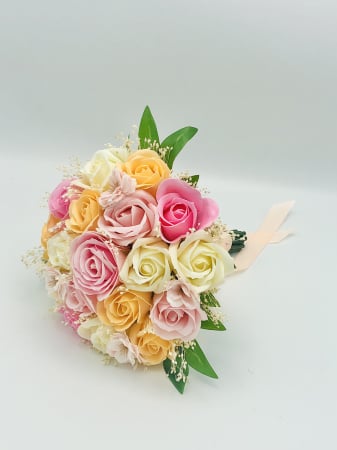 Buchet flori personalizabil, Eventissimi, Trandafiri, Flori de cires si Floarea Miresei, Multicolor [5]