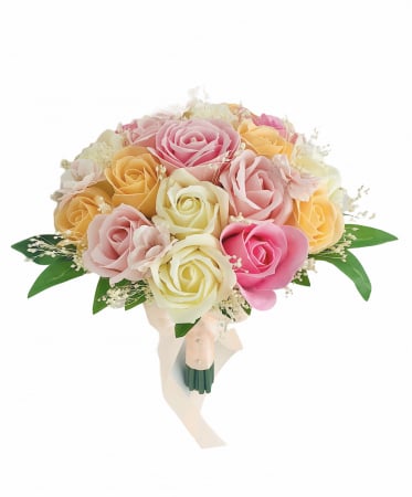 Buchet flori personalizabil, Eventissimi, Trandafiri, Flori de cires si Floarea Miresei, Multicolor [0]