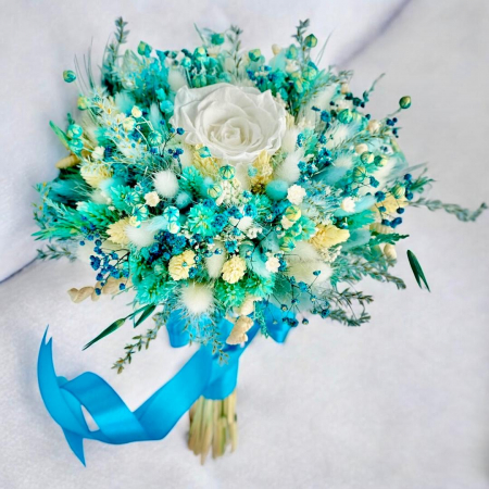 Buchete cu flori criogenate - Buchet  personalizabil cu trandafiri criogenati si flori  naturale uscate