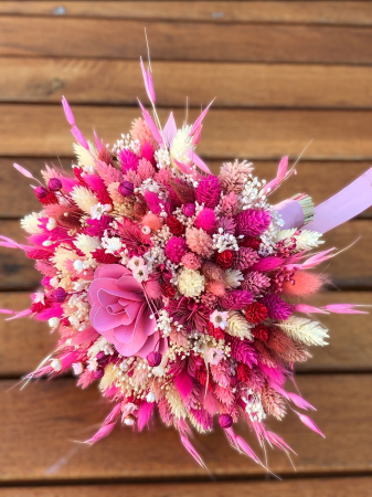 Buchet mare personalizabil din flori naturale uscate (Roz) [1]