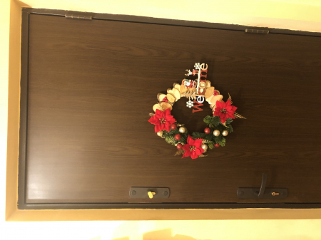Coronita Craciun Eventissimi, 40 cm, din lemn, Welcome! [3]