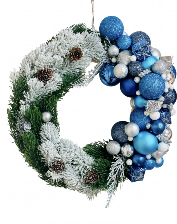 Coronite de craciun - Coronita cu globuri si brad pentru Craciun (Multicolor)