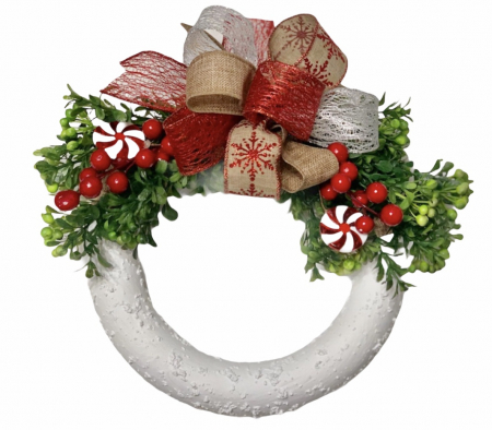 Coronita de Craciun cu Funda si Plante Verzi, Eventissimi, Multicolor, 24 cm [0]