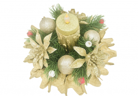 Decoratiune de masa, Lumanare Led, Eventissimi, Auriu [0]