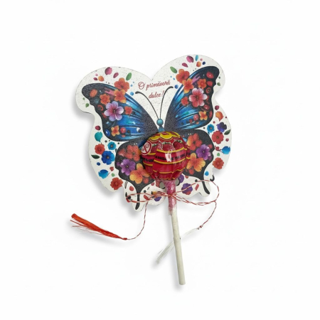 Ursuleti din trandafiri - Martisor dulce pentru copii cu acadea si fluturas din MDF printat UV