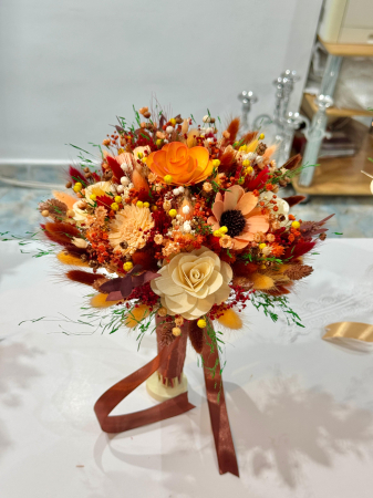 Set buchete, lumanari cu trandafiri criogenati si plante naturale uscate, lumanari tip fagure [3]