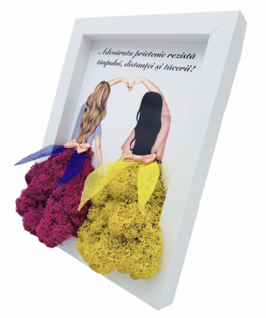 Tablou cu licheni in rama, Eventissimi, Personalizabil, Multicolor, 19 x 24 cm [2]