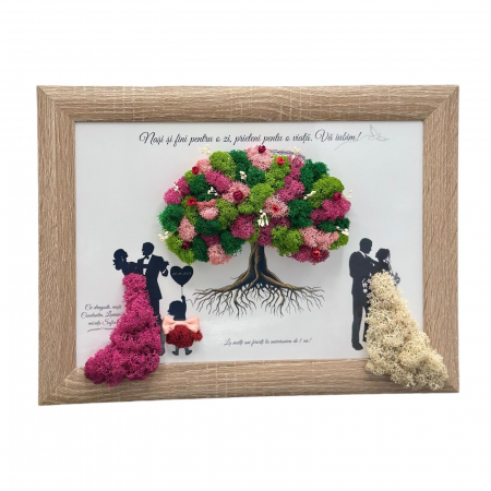 Halloween - Tablou cu licheni in rama pentru nasi/ fini, Eventissimi, Personalizabil, Multicolor