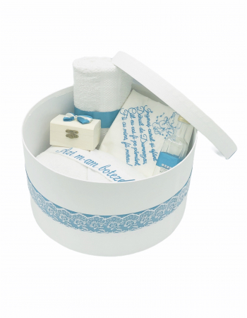 Trusou botez brodat by Eventissimi, Alb si Albastru, 7 piese [0]