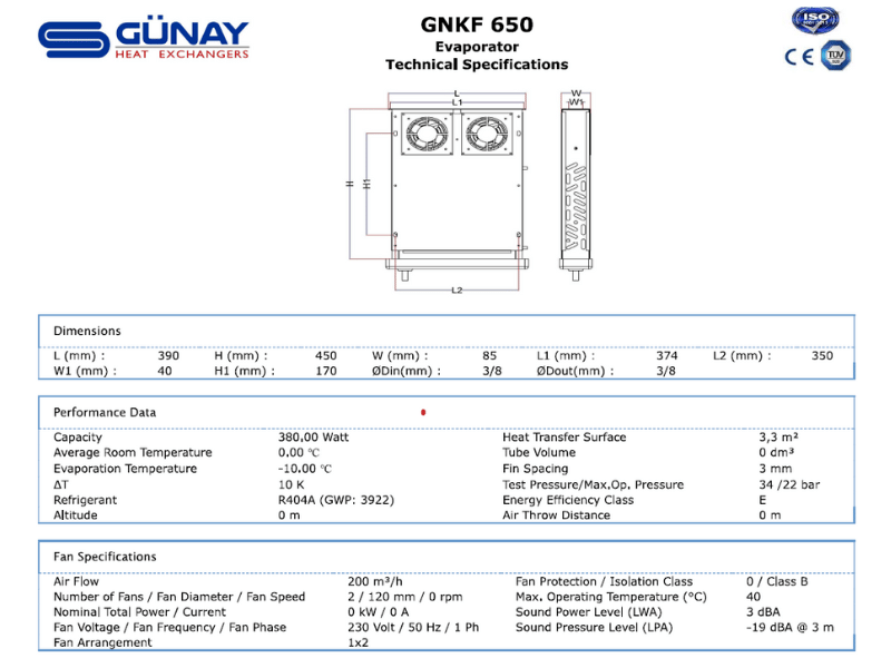 Vaporizator masa rece GNKF 650
