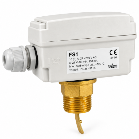 Fluxostat FS1 pentru lichide, corp alamă, filet 1", IP65 – EATEC [1]