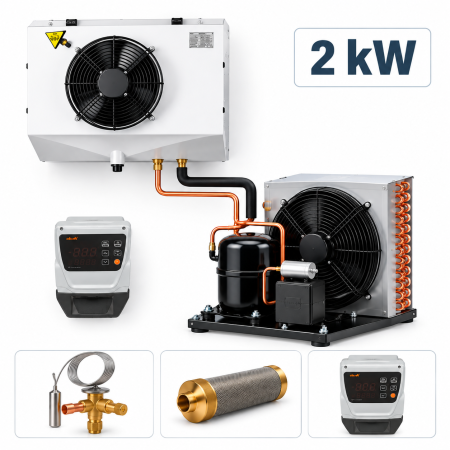Instalatii frigorifice complete - Instalatie frigorifica completa 2 kW – refrigerare