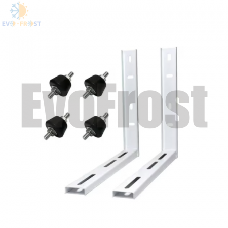 Accesorii montaj AC - Pachet accesorii pentru montaj unitate exterioara aer conditionat 9000-12000 BTU, 2 console sustinere si 4 tampoane anti vibratii