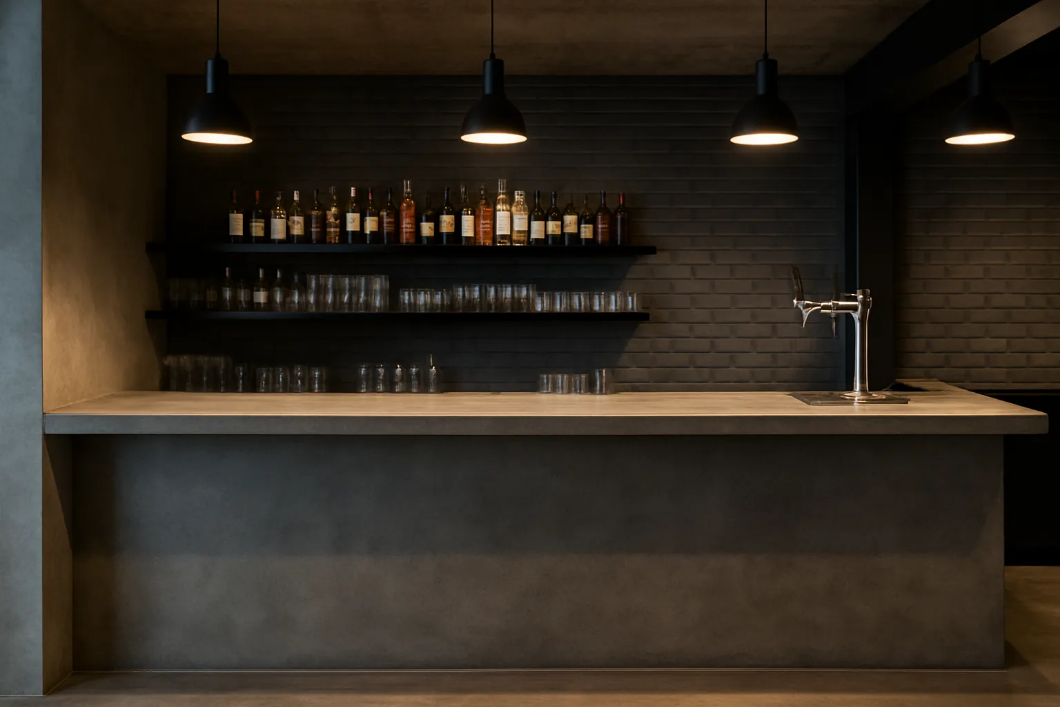 Bar minimalist realizat din microciment