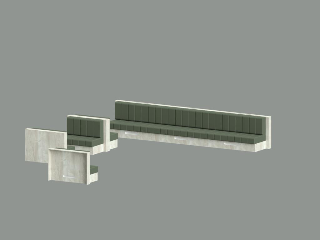 Asezare canapele in restaurant randare