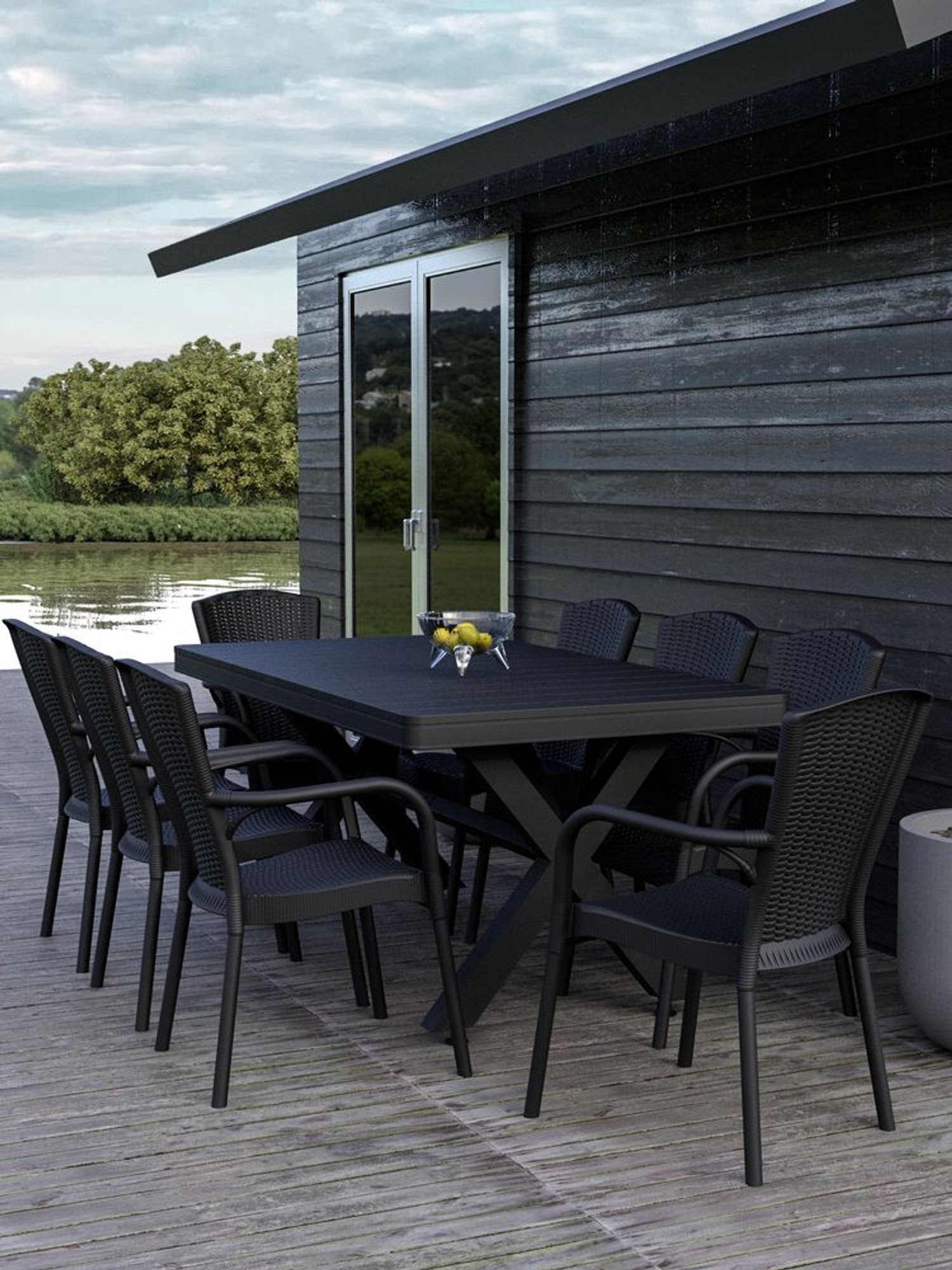 Scaun bistro cu brate din plastic pentru terasa - ROYAL [5]