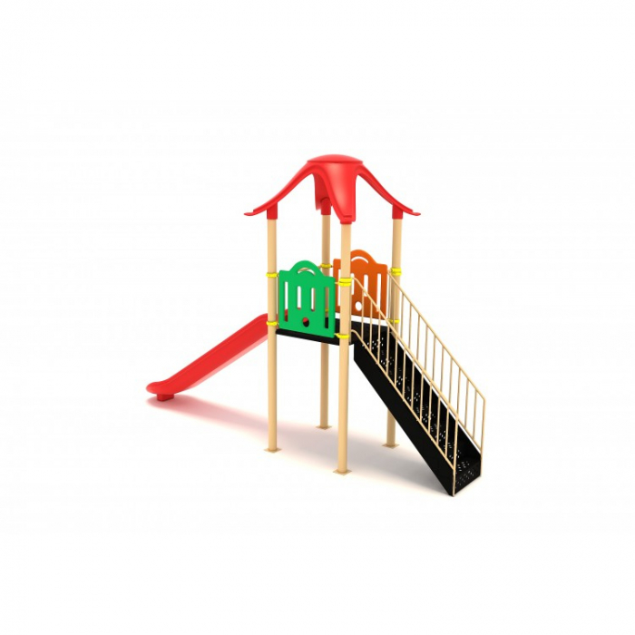 01M Clasic Echipament loc de joaca exterior parc din metal cu Scara si Tobogan [2]