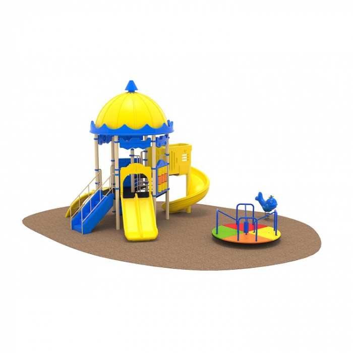 02 Oferta speciala Ansamblu echipamente loc de joaca Scara 2 Tobogane Cataratoare Figurina arc Carusel [2]