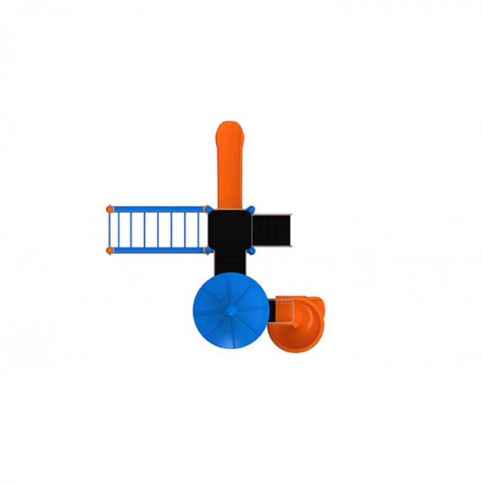 02M Clasic Echipament loc de joaca exterior parc din metal cu Scara 2 Tobogane si Cataratoare [3]