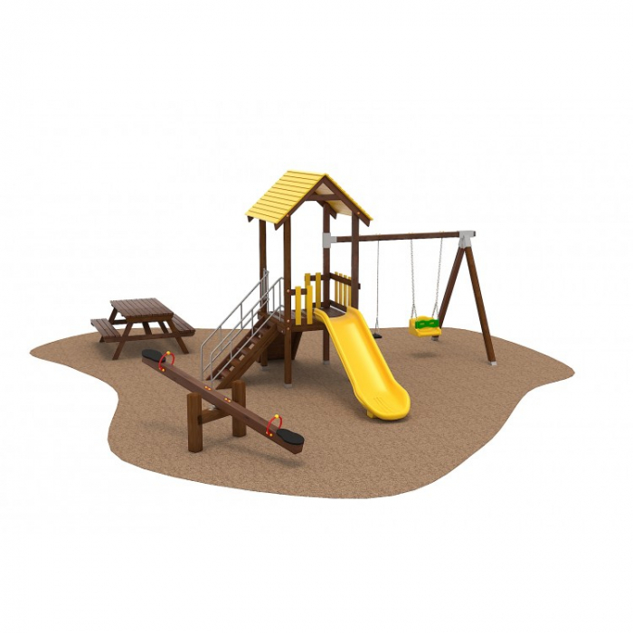 06 Oferta speciala Echipament loc de joaca lemn Scara Tobogan Balansoar Cataratoare si Masa Picnic [2]
