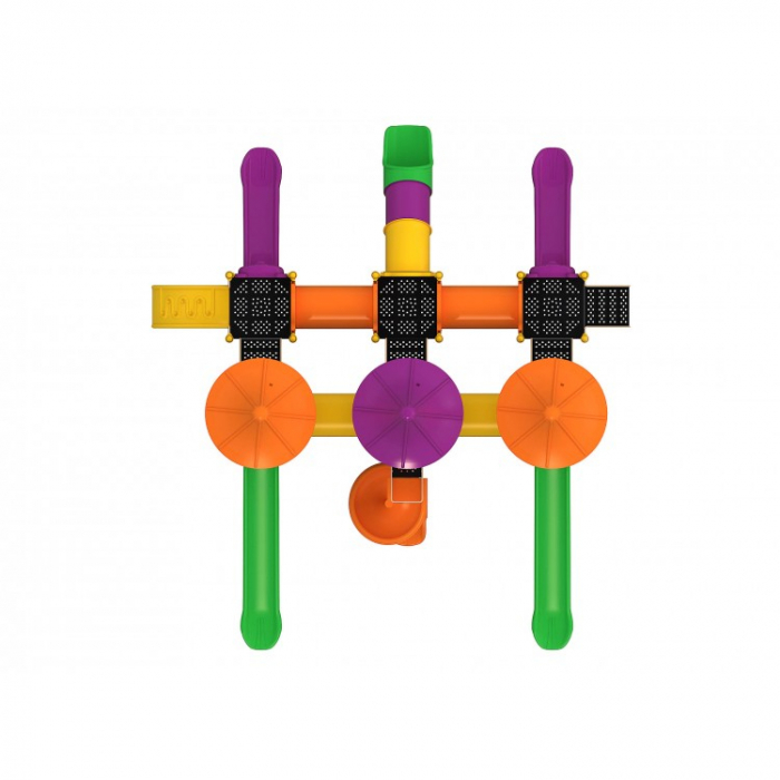 111M Clasic Ansamblu Echipamente loc de joaca exterior parc din metal cu Scara 6 Tobogane 4 Tunele si Cataratoare [3]