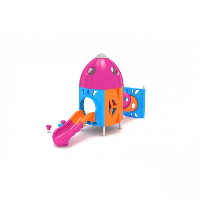 132M Cosmos Echipament loc de joaca exterior parc din metal cu 2 Tobogane și Cățărătoare [2]