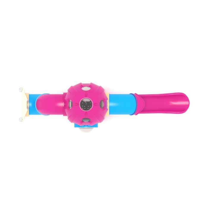 133M Cosmos Echipament loc de joaca exterior parc din metal cu 2 Tobogane și Cățărătoare [3]