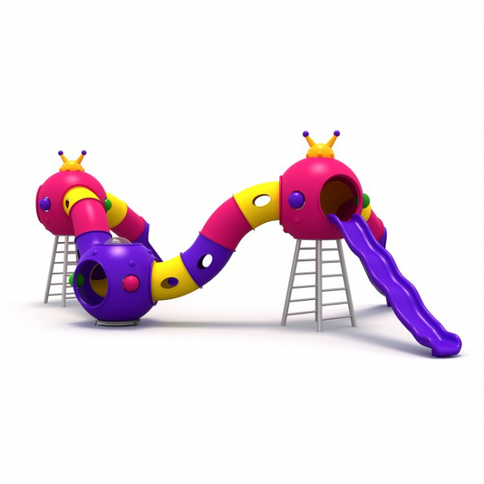 145M Cosmos Echipament loc de joaca exterior parc din metal cu 3 Tobogane 2 Tunele și 2 Cățărătoare [1]