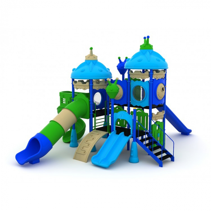 158M Cosmos Ansamblu Echipamente loc de joaca exterior parc din metal cu Scara 5 Tobogane Activitati și Cățărătoare [2]