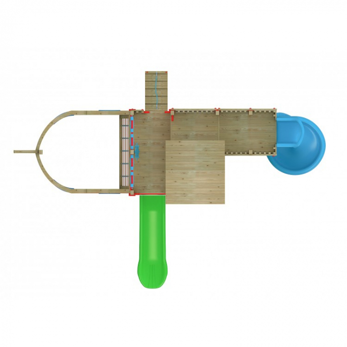 15A Vapor Echipament loc de joaca exterior parc din lemn cu 2 Tobogane si 2 Cataratoare [3]
