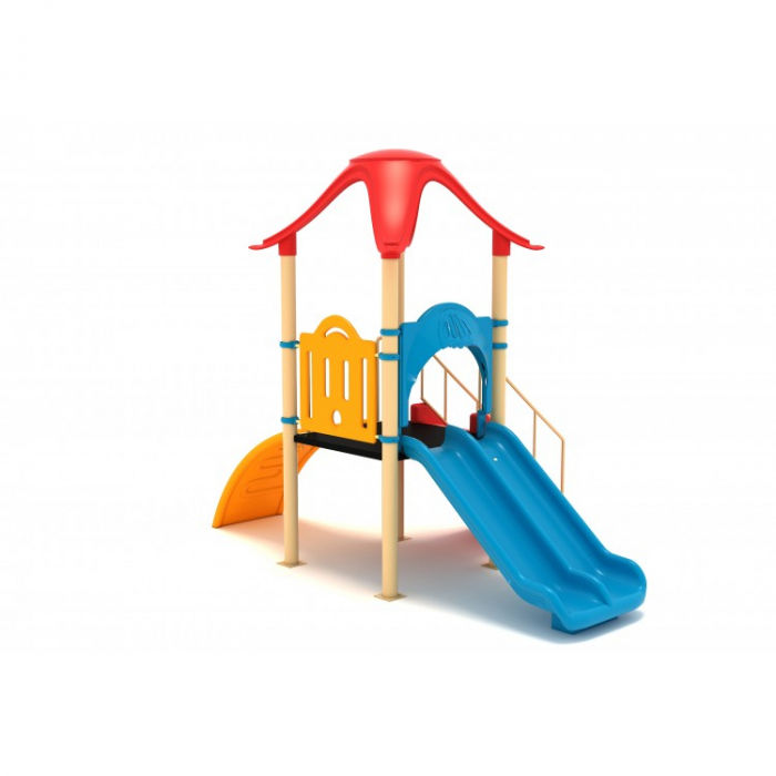 15M Clasic Echipament loc de joaca exterior parc din metal cu Scara Tobogan Dublu si Cataratoare [2]