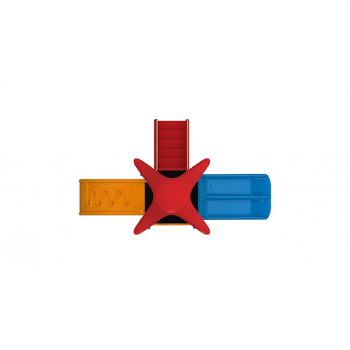 15M Clasic Echipament loc de joaca exterior parc din metal cu Scara Tobogan Dublu si Cataratoare [3]