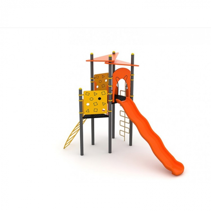 16M Clasic Echipament loc de joaca exterior parc din metal cu Tobogan si Cataratoare [2]