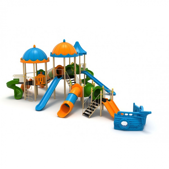 170M Vapor Ansamblu Echipamente loc de joaca exterior parc din metal cu Scara 9 Tobogane Activitati 2 Tunele și 3 Cățărătoare [1]
